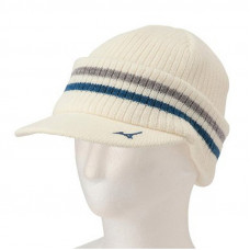 Mizuno Breath Thermo Multiline 帽簷針織高爾夫帽(米色)#E2MW150701